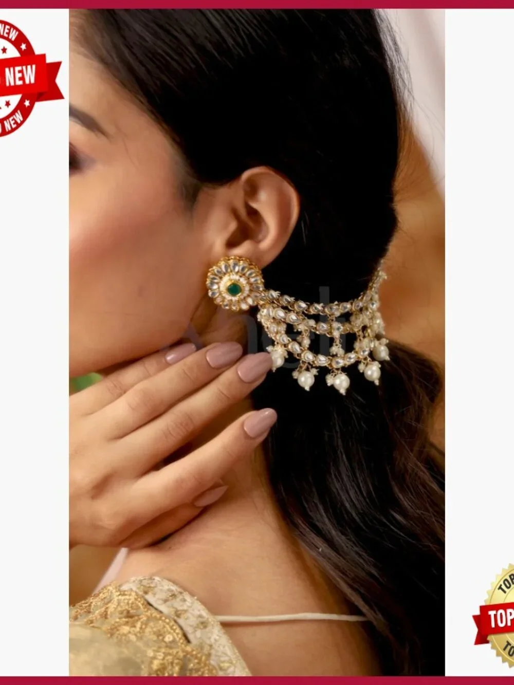 Gold Plated Alloy Drop Dangle Earrings Chain Fashion Jewelry Gift